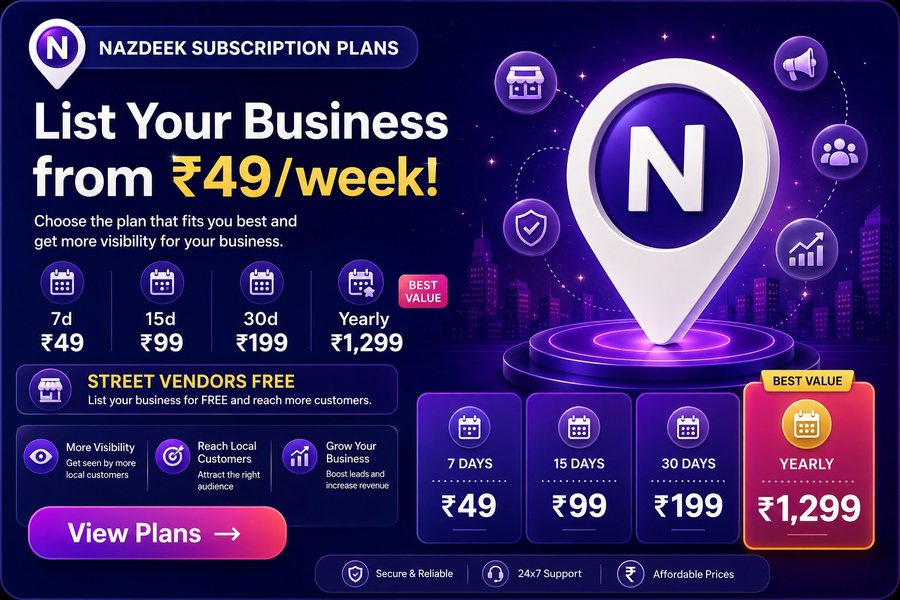 Subscription Plans — list your business from ₹49/week